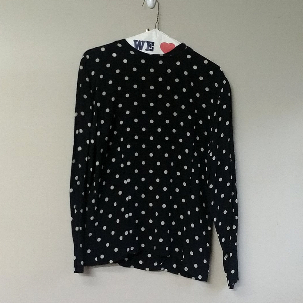 Jones NY Blue Polka Dot Blouse